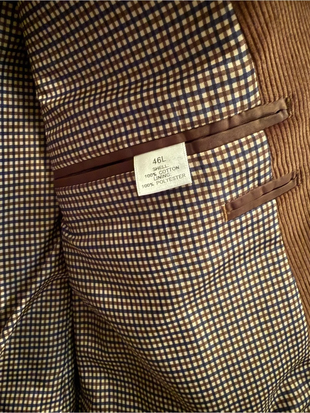 Saddlebred Brown Corduroy Sport Coat